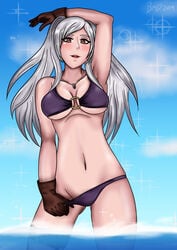 alternate_costume bikini bmd18plus bmdraws fire_emblem fire_emblem_awakening fire_emblem_heroes nintendo official_alternate_costume purple_bikini robin_(female)_(summer)_(fire_emblem) robin_(fire_emblem) robin_(fire_emblem)_(female) swimsuit teasing undressing water