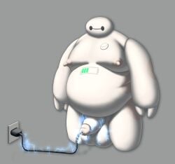balls baymax big_hero_6 breasts disney electricity genitals hi_res machine male male_only marvel nipples nude overweight penetration penis redremy7 solo urethral urethral_penetration