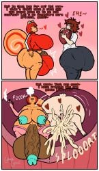 1boy 1girls 2_panel_comic 2d 2koma after_sex animal_crossing anthro anthro_on_human arm_gloves bed before_and_after before_sex big_ass big_balls big_breasts big_penis brown_body brown_eyes cigarette cigarette_smoke clothed clothed_male comic commission cum cum_gushing cum_in_ass cum_inside cumflated_belly cumflation dialogue english_text furry furry_female furry_on_human futa_on_male futadom futanari green_nipples green_tip guavagrunt hazel_(animal_crossing) head_up heart heart_shaped_bed holding_cigarette holidays huge_ass huge_balls huge_breasts huge_cock jacket laying_down laying_on_back male malesub mostly_nude mostly_nude_futa nude nude_futa nude_male original_character panties pants red_hair sfx shirt simple_background sitting sitting_on_bed small_balls small_penis smoking smoking_cigarette speech spurting spurting_cum squirrel squirrel_ears squirrel_girl squirrel_tail standing text thick_thighs thighhighs underwear valentine's_day veiny_penis writing