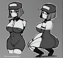 bmoments846 female five_nights_at_freddy's five_nights_at_freddy's:_security_breach hi_res humanoid s.t.a.f.f._bot_(fnaf) scottgames solo squatting_pose staff steel_wool_studios stuffbot_(nightbotgrey)