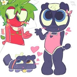 blush canine cub dandy's_world dandys_world pebble_(dandy's_world) small_breasts sprout_(dandy's_world) tail toodles_(dandy's_world) zoophilic