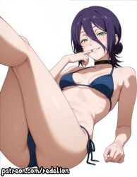 1girls ai_generated bare_arms bare_legs bare_midriff bare_shoulders bare_thighs belly belly_button bikini bikini_top blue_bikini blue_panties breasts chainsaw_man chocker cleavage collarbone curvaceous curvaceous_ass curvaceous_body curvaceous_female curvaceous_figure curvaceous_hips curvaceous_teenager curvaceous_thighs curves curvy curvy_body curvy_female curvy_figure curvy_hips curvy_thighs female female_focus female_only glistening glistening_body glistening_breasts glistening_eyes glistening_hair glistening_skin green_eyes grenade_pin hair_between_eyes hands_in_mouth leaning_forward legs_crossed light-skinned_female light_skin looking_at_viewer lying lying_on_back mature mature_body mature_female mature_figure navel panties partially_clothed purple_hair reclining reclining_pose redelion reze_(chainsaw_man) seducing seduction seductive seductive_body seductive_eyes seductive_gaze seductive_look seductive_mouth seductive_pose seductive_smile simple_background small_breasts smile smiling smiling_at_viewer smirk smirking smirking_at_viewer teen teen_girl teenage teenage_female teenage_girl teenager thick thick_ass thick_butt thick_eyebrows thick_hips thick_legs thick_lips thick_thighs upper_body white_background young younger_female