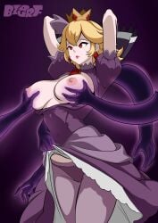 1girls 2025 2d breast_fondling breasts_out bzurrf corruption disembodied_hands hands_behind_head hypnosis mario_(series) nintendo paper_mario:_the_thousand-year_door princess_peach shadow_queen