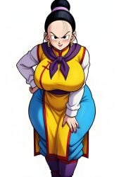 1girls ai ai_generated big_ass big_breasts big_butt brasil_louco chichi chichi_(majin_buu_saga) dragon_ball dragon_ball_super dragon_ball_z female female_only full_body fully_clothed huge_breasts looking_at_viewer milf seductive seductive_look seductive_smile shueisha simple_background solo solo_female solo_focus tagme toei_animation white_background