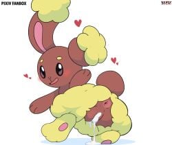 2026 after_sex anus blush bodily_fluids brown_body brown_fur buneary cum cum_in_vagina cum_inside female fur generation_4_pokemon genital_fluids genitals heart_symbol hi_res looking_at_viewer looking_back looking_back_at_viewer nintendo nude pokemon pokemon_(species) pokemon_only sarox solo vulva