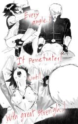 1boy 1girls arched_back back_arching_orgasm big_breasts black_and_white black_hair bottomless bottomless_female breasts breasts_out clothed clothed_male clothed_male_nude_female clothed_sex comic dante_(devil_may_cry) devil_may_cry devil_may_cry_4 doggy_style english_text exposed_breasts eyeless eyeless_female eyeless_male female female_penetrated fingerless_gloves from_behind gloves grabbing_sheets half-dressed half_naked half_naked_female kissing kissing_while_penetrated lady_(devil_may_cry) large_breasts male missionary_position multiple_poses nipple_slip nipples no_bra passionate penis short_hair sommai stand_and_carry_position standing_sex text vaginal vaginal_penetration vaginal_sex white_hair wolf_cut