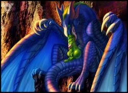 2020 capcom digital_media_(artwork) feral flying_wyvern glacierdragoon green_hair hair hi_res knot male membrane_(anatomy) membranous_wings monster_hunter nargacuga open_mouth oral solo teeth tongue video_games wings