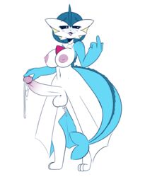 1futa anthro areolae balls big_balls big_breasts big_penis breasts cum frowntown full-package_futanari furry futa_only futanari gardereon gardevoir huge_cock humanoid humanoid_penis hybrid large_penis middle_finger nintendo nipples penis pokémon_(species) pokemon pokemon_(species) pokemon_rgby pokemon_rse precum pussy_juice smug solo testicles thighs vaporeon