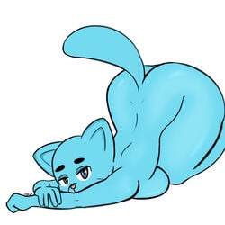 anthro ass ass_up big_breasts breasts cartoon_network looking_at_viewer nicole_watterson sleepingpowder tail the_amazing_world_of_gumball