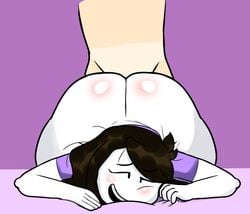 1boy 1boy1girl 1girls ahe_gao ambiguous_penetration ass ass_focus astroarts bent_over big_ass big_butt blush bottom_heavy butt doggy_style faceless_male female female_focus front_view happy jaiden jaiden_animations male photo sex sex_from_behind simple_background smile straight wide_hips youtube youtuber