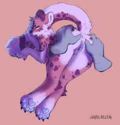 anthro felid female genitals hi_res mammal pantherine pussy snow_leopard solo voldeleg