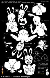 aftercare anthro anthro_penetrated breasts clothing disembodied_penis dress english_text faceless_male female female_anthro female_penetrated genitals hatbeemo lagomorph leporid lying male mammal missionary_position monochrome on_back penetration penis pussy rabbit rabbit_innkeeper sex straight text undertale undressed vaginal_penetration video_games