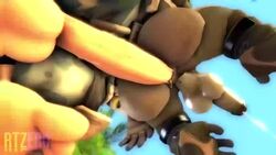 2boys 3d anal anal_penetration anal_sex animated anthro ass balls big_ass big_balls big_butt big_penis blizzard_entertainment boner butt cum erection human_on_anthro male_only male_penetrating music overwatch penis rtzero sex sound source_filmmaker video winston_(overwatch) yaoi