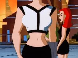 batman_(series) batman_beyond belly_button big_breasts breasts chelsea_cunningham cynthia_(batman_beyond) dc dc_comics dcau striped_shirt