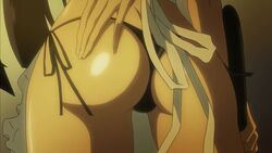 10s 1girls animated apron ass ass_focus ass_shake black_hair close-up clothing faceless_female female female_focus female_only from_behind g-string hand_on_ass highschool_of_the_dead hips holding holding_object human long_hair panties revealing_clothes saeko_busujima screencap shiny_skin side-tie_panties skimpy solo solo_female thighs thong underwear weapon