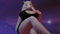 16:9 3d 4k absurd_res anthro ass big_breasts blender_(software) boss_monster bovid breasts caprine clothed clothing dress female fur furry goat hi_res horns looking_at_viewer mammal mature_female monster_girl mother nipples parent peeking_nipple public_exposure smile solo thick_thighs toriel twintailssfm undertale video_games white_body white_fur widescreen