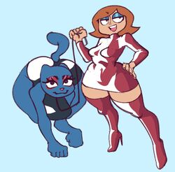 2girls anthro boots catgirl debbie_turnbull debs_turnbull ethercoffee female_only furry leash nicole_watterson petplay red_hair robotboy the_amazing_world_of_gumball