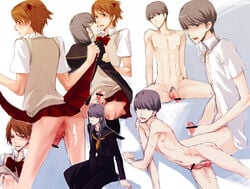 censored crossdressing hanamura_yousuke male male_only megami_tensei persona persona_4 seta_souji tagme yaoi