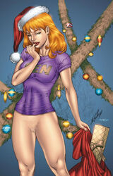 1girls al_rio bottomless caitlin_fairchild christmas dc dc_comics female female_only gen¹³ photoshop red_hair santa_hat solo tagme thomas_mason wildstorm