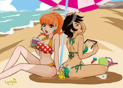 charlene_doofenshmirtz disney disney_channel female female_only glasses human linda_flynn-fletcher lychee-soda multiple_females multiple_girls phineas_and_ferb swimsuit