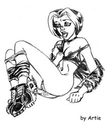 1girls artie_m black_and_white dc dc_comics female female_only freefall_(gen¹³) gen¹³ solo tagme wildstorm