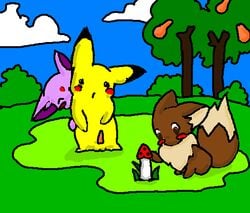 eevee eeveelution espeon fur furry_ears furry_tail male/ambiguous nintendo penis pikachu pokemon pokemon_(species) simplepale tail