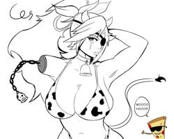 amputee baiken big_breasts bikini cow_girl cowbell eyepatch guilty_gear gum_sock horns pizza_steve year_of_the_ox