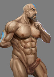 1boy air_nomad airbender_tattoo avatar_legends bald beard erection human kurisumoto kurisumoto1 male male_only mature_male muscles nickelodeon penis smooth_skin solo solo_male tenzin the_legend_of_korra