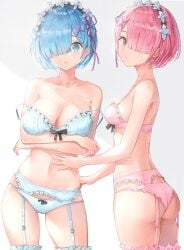 2d 2d_(artwork) 2d_artwork 2girls :o arm_under_breasts arms_crossed arms_crossed_under_breasts arms_under_breasts ass ass_cleavage ass_crack back bare_back bare_belly bare_chest bare_hands bare_hips bare_midriff bare_navel bare_shoulders bare_thighs belly belly_button bewitching_thighs big_breasts big_sister black_hairband blood_related blue-eyed_female blue-haired_female blue_bra blue_eyes blue_garter_belt blue_garter_straps blue_hair blue_legwear blue_panties blue_stockings blue_thigh_highs blue_thighhighs blue_underwear blush blush_face blushing_at_viewer blushing_female blushing_lines bra breasts busty busty_female busty_teenager cleavage collarbone crossed_arms curvaceous curvaceous_body curvaceous_female curvaceous_figure curvaceous_hips curvaceous_teenager curvaceous_thighs curvy curvy_body curvy_female curvy_figure curvy_hips curvy_thighs digital digital_art digital_drawing digital_drawing_(artwork) digital_media digital_media_(artwork) elbows exposed_arms exposed_back exposed_belly exposed_chest exposed_hips exposed_midriff exposed_navel exposed_shoulders exposed_skin exposed_thighs eyebrows_hidden_by_hair female female_focus female_only fingernails fingers flower flower_hair_ornament flower_in_hair flower_on_head frilled_bra frilled_legwear frilled_panties frilled_stockings frilled_thigh_highs frilled_thighhighs frilled_underwear garter_belt garter_straps gluteal_fold groin hair_between_eyes hair_covering_eye hair_ornament hair_over_eye hair_over_one_eye hairband half_naked half_nude hand_on_another's_belly hand_on_another's_stomach hand_on_belly hand_on_stomach head_tilt high_resolution highres hourglass_figure huge_boobs huge_breasts inframammary_fold inguinal_crease inguinal_ligament large_boobs large_breasts lean_figure legwear linea_alba little_sister looking_at_viewer median_furrow medium_breasts medium_hair midriff multiple_females multiple_girls naked naked_female naked_woman narrow_waist navel nude nude_female nudity older_sister panties pear-shaped_figure petite petite_body petite_breasts petite_female petite_tits pigone pink-eyed_female pink-haired_female pink_bra pink_eyes pink_garter_belt pink_garter_straps pink_hair pink_hair_female pink_legwear pink_panties pink_stockings pink_thigh_highs pink_thighhighs pink_underwear plump_breasts ram_(re:zero) re:zero_kara_hajimeru_isekai_seikatsu rem_(re:zero) ribbon_bra ribbon_panties semi_nude short_hair shoulder_blades shoulders siblings simple_background sister_and_sister sisters skindentation slender_body slender_waist slim_waist standing stockings stomach teenage_female teenager thick_ass thick_butt thick_thighs thigh_gap thigh_highs thighhighs thighs tilted_head underwear underwear_only upper_body white_background wide_hips young_female young_woman younger_sister