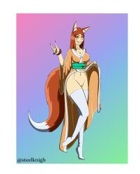1girls big_ass big_breasts blush breasts exposed_pussy exposed_torso exposing exposing_self female female_only fox fox_ears fox_girl fox_tail kimono legwear long_hair long_tail looking_at_viewer oc orange_eyes orange_hair orange_tail original_character pussy sharp_fingernails sharp_teeth showing_ass showing_off showing_pussy simple_background smile smiling smiling_at_viewer solo_female steelknigh stockings tail thick_thighs thighhighs thighs watermark yellow_eyes