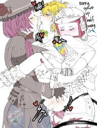 1futa 2girls anal anal_penetration anime_style ankle_warmers antennae antennae_(anatomy) arm_warmers armwear artist_upload artist_watermark ass_blush ass_grab bangle bangles belt belt_chain blue_streak blue_streaks blush blush_lines blushing bodily_fluids bodily_fluids_drip bone_hair_ornament bow_accessory bow_in_hair bow_ribbon bowtie bracelet bracelets breasts candichoco caption carrying_partner closed_eyes colored_sketch cross cross_hat_ornament detailed_clothing dildo dildo_in_ass double_penetration drool drooling earrings english_text eyelashes female female_focus female_penetrated fff_threesome fingerless_gloves for_a_head forsaken_(roblox) french_kiss futanari genital_fluids grabbing_legs green_highlights green_streak green_streaks hair_ornament hair_ribbon hairclip hairclips hand_on_ass hat_flower hat_ornament headwear heart hearts highres intersex jane_doe_(forsaken) juicy_couture leg_warmers lesbian_sex lifting_person logo_on_clothes long_nails looking_pleasured magenta_hair medium_breasts moaning moaning_in_pleasure moaning_on_cock multicolored_hair nails name_on_clothing nipples_visible_through_clothing noob noob_(forsaken) noob_(roblox) object_head open_mouth partially_clothed partially_colored penis pink_blush pink_streak pink_streaks pleasure_face ponytail pussy pussy_juice pussy_juice_drip raccoon_tail_hair raised_clothing raised_shirt rave_outfit raver red_bowtie red_heart red_hearts ribbon ripped_pantyhose roblox roblox_game robloxian robot robot_girl roses ruffles saliva_trail sandwiched scene_hair scene_noob scenecore self_upload sex shirt_lift stockings strap-on strapon streaked_hair sweat t-shirt tied_hair tremble_spikes trembling tv_head vaginal vaginal_penetration veeronica watermark wristband wristbands yellow_blush yellow_hair yuri