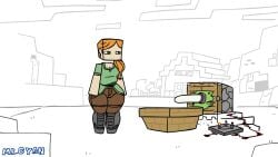 1girls 2d 2d_(artwork) 2d_animation alex_(minecraft) animated anus ass barcode_pubic_hair big_ass big_breasts blush body_hair boots breasts cube_head curvaceous curvy curvy_figure effect effects end_rod female female_only green_eyes green_shirt large_ass large_breasts long_video longer_than_30_seconds longer_than_one_minute minecraft minecraft_sheep_fucker_machine no_panties no_sound orange_hair piston_(minecraft) ponytail pubic_hair pussy sex_machine sex_toy shieldshroud shorter_than_two_minutes solo solo_female sound sound_edit sounding sticky_piston tagme thehoraco thick_thighs thighs vaginal_insertion vaginal_penetration video voice voice_acted voluptuous voluptuous_female warning wet_pussy wide_hips