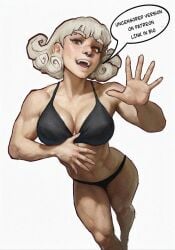 1girls anato_finnstark big_breasts bikini bikini_bottom bikini_top bra breasts breasts_out cleavage cleavage_cutout muscular muscular_arms muscular_female muscular_thighs nose_piercing thick_legs thick_thighs tits_bigger_than_head toned toned_body toned_female wide_hips wide_thighs