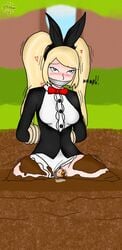 alternate_costume blonde_hair blush bondage bunny_ears bunny_girl bunnysuit female gag hands_behind_back heart layla_(mobile_legends) mobile_legends mobile_legends:_bang_bang mud muffled_moaning pussy_juice pussy_juice_drip quicksand rope_bondage shaking sinking solo solo_female tape tape_gag twintails vibrator vibrator_in_pussy