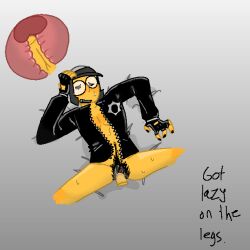 artist_upload bad_cop/good_cop benny_(the_lego_movie) cuntboy cuntboy_penetrated glasses helmet sweatdrop the_lego_movie uniform wet_pussy yellow_skin