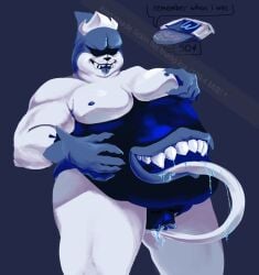 1cuntboy belly between_labia big_clit clitoris cuntboy cuntboy_only deltarune deltarune_chapter_1 drool drool_string english_text fat fat_belly fat_cuntboy functionally_nude groping groping_self king_spade lambrabbit licking_pussy long_tongue man_boobs mcdonald's monster older_cuntboy overweight pectorals pussy pussy_juice sharp_claws sharp_teeth solo stomach_mouth thick thick_thighs tongue tongue_out white_skin