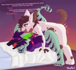 ball_gag blush bondage breeding canon_couple canonical_scene canonical_sex chaimberlain_(garftism) cnc color colored consensual consensual_bondage consensual_non_consent couple davyboi deer deer_ears deer_humanoid deer_tail detransition dialog dialogue dialogue_bubble fantasy_fulfillment feathers female furry furry_female furry_male furry_only gag gagged_speech gagging gay gay_sex genderfluid genderplay gigantoraptor harland_(cassinij) laying_down laying_on_bed love_heart love_making male mating misgendering misogyny non_binary orientation_play owl owl_humanoid plap plap_(sound) plapping_big_butt purple_feathers purple_fur raptor romantic romantic_couple romantic_sex secretly_loves_it sex shaded small_dom_big_sub spots spotted_fur submissive submissive_male tail talking talking_to_another talking_to_partner text text_box text_bubble trans_man trans_man_(lore) transphobia vaginal_penetration white_fur