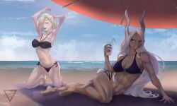 2girls abs adult adult_female ankles arm_above_head arm_support arm_up armpit armpit_crease armpit_peek armpits arms_above_head arms_up bare_armpits bare_belly bare_calves bare_chest bare_hands bare_hips bare_knees bare_legs bare_midriff bare_navel bare_shoulders bare_soles bare_thighs barefoot beach belly belly_button big_breasts bikini bikini_bottom bikini_only bikini_top black_bikini black_bikini_bottom black_bikini_top black_string_bikini black_swimsuit black_swimwear blonde-haired_female blonde_eyebrows blonde_female blonde_hair blonde_hair_female blue-eyed_female blue_eyes blue_sky boku_no_hero_academia breasts brown-skinned_female brown_sgkinned_female brown_skin busty busty_female calves character_request cleavage clouds coast collarbone curvaceous curvaceous_body curvaceous_female curvaceous_figure curvaceous_hips curvaceous_thighs curvy curvy_body curvy_female curvy_figure curvy_hips curvy_thighs day daytime digital digital_art digital_drawing digital_drawing_(artwork) digital_media digital_media_(artwork) elbows ethanarts2019 exposed_armpits exposed_arms exposed_belly exposed_chest exposed_hips exposed_legs exposed_midriff exposed_navel exposed_shoulders exposed_skin exposed_thighs exposed_toes feet female female_focus female_only fingers full_body grin groin hairless_armpits halterneck hand_above_head hand_up hands_above_head hands_up high_resolution highres horizon hourglass_figure inguinal_crease inguinal_ligament kneeling kneeling_on_ground knees large_boobs large_breasts lean_figure legs linea_alba long_hair looking_at_viewer mature mature_female medium_hair midriff mirko multiple_females multiple_girls muscular muscular_female my_hero_academia narrow_waist navel ocean open_mouth outdoor outdoors outside parted_bangs parted_lips plump_breasts red-eyed_female red_eyes sand sea seaside shaved_armpits short_hair shoulders side-tie_bikini sky slender_body slender_waist slim_waist smile smiley_face smiling smiling_at_viewer soles stomach string_bikini swimsuit swimwear thick_thighs thighs toes tongue upper_teeth very_long_hair very_long_hair_female white-haired_female white_eyebrows white_hair wide_hips