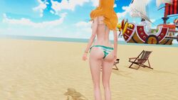 16:9 1girls 3d animated ass big_breasts bikini breasts butt clyper female female_only honey_select huge_breasts illusion_soft large_ass nami one_piece orange_hair shounen_jump solo solo_female tagme thousand_sunny video