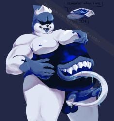 1boy balls belly canine_penis cock deltarune deltarune_chapter_1 drool drool_string english_text fat fat_belly fat_male functionally_nude functionally_nude_male groping groping_self king_spade knot knotted_penis lambrabbit licking_penis male male_only man_boobs mcdonald's monster older_male overweight overweight_male pectorals penis sharp_claws sharp_teeth solo stomach_mouth thick thick_thighs tongue tongue_out white_skin