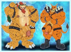 2023 2boys abs absurd_res activision anthro armpit_hair ball_tuft balls barazoku beard belly biceps big_balls big_penis body_hair boots bowser bracelet brown_eyes brown_hair chest_hair claws clothing collar crash_(series) crossover dasyuromorph deltoids duo erection eyebrows facial_hair fangs feet flexing flexing_bicep flexing_muscles footwear foreskin fur furry furry_male furry_only genitals glans grin hair hi_res horns humanoid_genitalia humanoid_penis jewelry leather male male/male male_nipples male_only mammal manly mario_(series) marsupial muscles muscular muscular_anthro muscular_arms muscular_legs muscular_male muscular_thighs nintendo nipple_piercing nipples open_mouth open_smile orange_body orange_fur pecs penis piercing pose pubes recently_extinct_species red_eyes red_hair reptile ring_piercing scales scalie sharp_teeth shell shoes shoulder_pads smile spiked_bracelet spiked_collar spiked_shoulder_pads spiked_tail spikes spikes_(anatomy) standing tail tail_tuft tan_body tan_fur tan_scales teeth thick_eyebrows thick_thighs thigh_belt thylacine tiny_tiger triceps tuft uncircumcised vaniwulf vein veiny_muscles veiny_penis video_games yellow_body yellow_scales