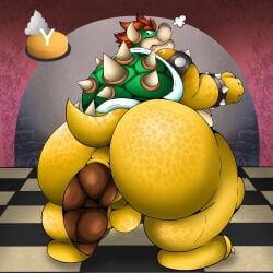1boy anthro anus ass balls big_ass big_butt bowser button_prompt collar dumptruck_ass enormous_ass fat fat_ass fat_male feces furry furry_male furry_only gigantic_ass hair horns huge_ass indoors koopa large_ass looking_back male male_only mario_(series) massive_ass nintendo nude obese obese_male overweight overweight_male poop pooping pooping_on_floor red_hair reptile scalie scat scat_fetish shell shit spiked_shell spikes sunflower_fox tagme tail thick_thighs thighs thunder_thighs yellow_skin