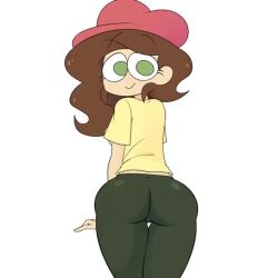 1girls ai_animation ai_generated allennilsen_(editor) animated ass ass_focus beret brown_hair clothed clothing curly_hair curvy curvy_figure edit female female_focus female_only green_eyes green_pants grok hat leggings light-skinned_female light_skin long_hair looking_at_viewer okusheny pants pose posing red_hat smile solo suggestive tagme video yellow_shirt youtube_hispanic youtuber