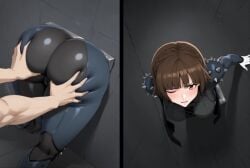 1boy 1boy1girl 1girls ai_generated animated animation ass ass_focus ass_grab atlus big_ass big_butt blush bodysuit breasts brown_hair clenched_teeth clothed clothed_female crown_braid female from_behind gloves grabbing_another's_ass grok groping huge_ass huge_butt lt4_ai makoto_niijima male medium_breasts multiple_views persona persona_5 phantom_thief_suit pushing red_eyes scarf self_upload short_hair shoulder_pads shoulder_spikes solo_focus sound sound_effects stable_diffusion stuck stuck_in_object stuck_in_wall tagme through_wall video what_are_you_doing,_step_bro? white_gloves wide_hips
