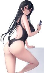 1girls 2d 2d_(artwork) 2d_artwork :o arm_support ass ass_cleavage ass_crack back bare_ass bare_back bare_butt bare_calves bare_hands bare_hips bare_knees bare_legs bare_shoulders bare_soles bare_thighs barefoot big_breasts bikini black-haired_female black_bikini black_hair black_one-piece_swimsuit black_swimsuit black_swimwear bracelet bracelets breasts busty busty_female calves collarbone curvaceous curvaceous_ass curvaceous_body curvaceous_female curvaceous_figure curvaceous_hips curvaceous_thighs curvy curvy_body curvy_female curvy_figure curvy_hips curvy_thighs digital digital_art digital_drawing digital_drawing_(artwork) digital_media digital_media_(artwork) ear_piercing earrings elbows exposed_arms exposed_ass exposed_back exposed_butt exposed_hips exposed_legs exposed_shoulders exposed_skin exposed_thighs exposed_toes female female_focus female_only fingers full_body hair_between_eyes head_tilt high_resolution highres huge_boobs huge_breasts knees large_boobs large_breasts lean_figure legs long_hair looking_at_viewer looking_back looking_back_at_viewer looking_down looking_down_at_viewer median_furrow narrow_waist one-piece_swimsuit original original_art original_artwork original_character phone pierced_ear pigone plump_breasts red-eyed_female red_eyes shoulder_blades shoulders sideboob simple_background slender_body slender_waist slim_waist solo standing swimsuit swimwear thick_ass thick_butt thick_thighs thighs tilted_head toes white_background wide_hips