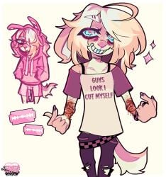2d 2d_(artwork) 2d_artwork blood blood_drip clothes clothing cute emo emo_hair gore kawaii meme meme_clothing meme_reference nastenka_lu parasitus scene_hair scenecore selfharm selfharm_scars