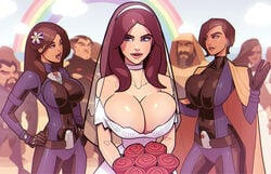 2boys 3girls balsamique behind_the_dune big_breasts blue_eyes bouquet bride brown_hair bursting_breasts bust catsuit chani_kynes cleavage cleavage_cutout dark-skinned_female dune eye_patch female female_focus flower flower_in_hair flowers harah huge_breasts incest lady_jessica large_breasts long_hair milf mother multiple_girls petite rainbow shaved_side short_hair skin_tight tan tan_body tan_skin the_smuggler tight_clothing tight_fit veil voluptuous wedding_bouquet wedding_dress wedding_veil white_dress