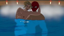1boy 1boy1girl 1girls 2d 2d_(artwork) 2d_artwork blonde_hair candles cum handjob masked_face naked_female naked_male peter_parker pool seducing spider-man spider-man:_brand_new_day spider-man_(series) steam webart20 yelena_belova