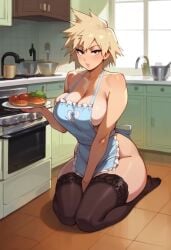 1girls 2024 ai_generated alternate_version_available apron ass bakugou_mitsuki big_ass big_breasts black_stockings blonde_hair boku_no_hero_academia breasts female hand_between_legs hand_between_thighs kitchet mature mature_female milf mitsuki_bakugou my_hero_academia naked naked_apron red_eyes seiza spiked_hair stealth_ stockings thick_thighs thighs wide_hips