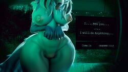 1girls 3d 3d_(artwork) anthro antlers areola ass beast_(bloodborne) big_areola big_ass big_breasts big_nipples big_thighs bloodborne breasts canid canine canis covered_eyes dialogue door ear english_text female furry furry_female furry_only huge_ass huge_breasts huge_thighs naked naked_female nipples no,_i'm_not_a_human nude nude_female outdoors outside pussy saliva salivating solo_female tailcatcher text thick_thighs thighs tongue tongue_out vicar_amelia were werecanid werecanine werecreature werewolf werewolf_girl white_body white_fur wolf wolf_girl
